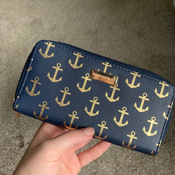 Handbags - Simply Southern navy blue wallet w/ gold anchors